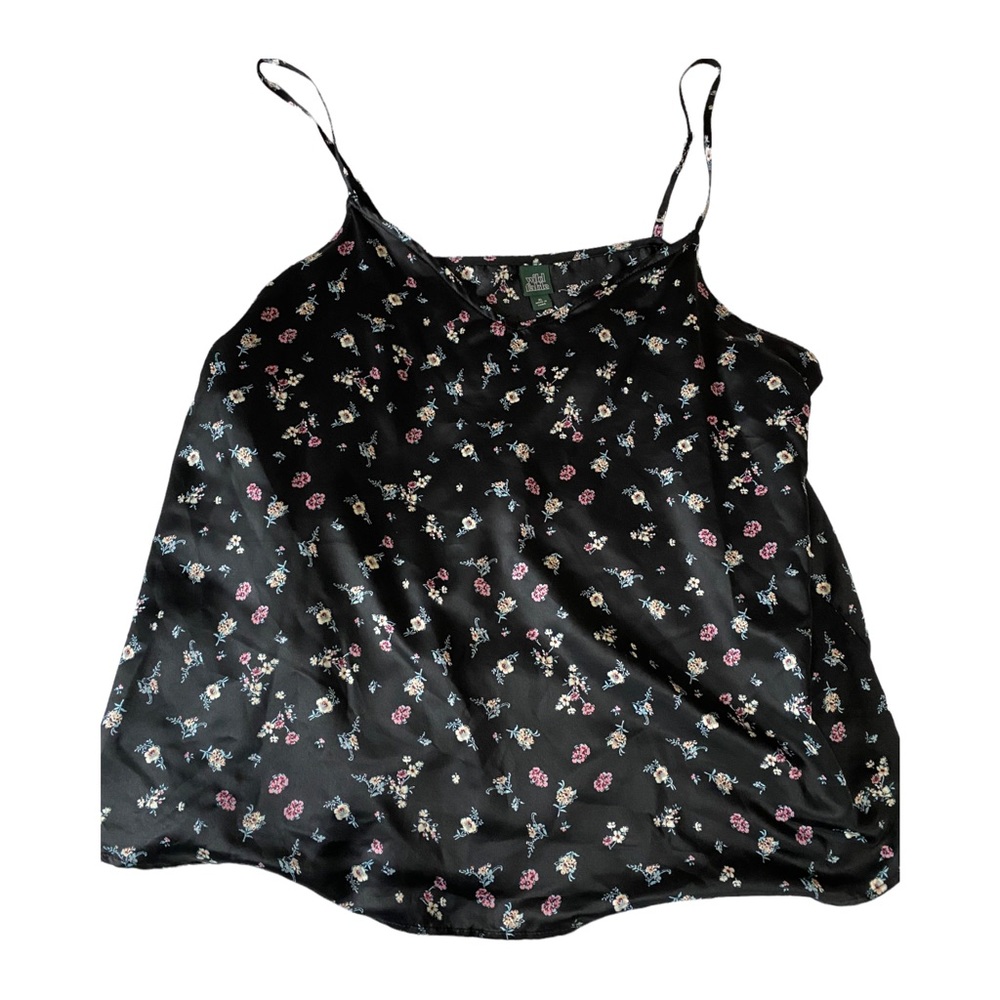 Floral Silk Cami Tank Top 🖤💐